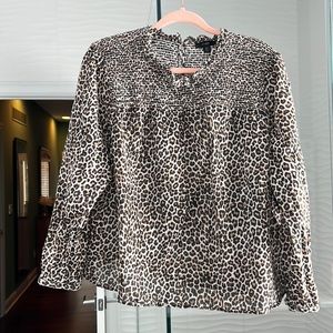 J crew cheetah cotton blouse